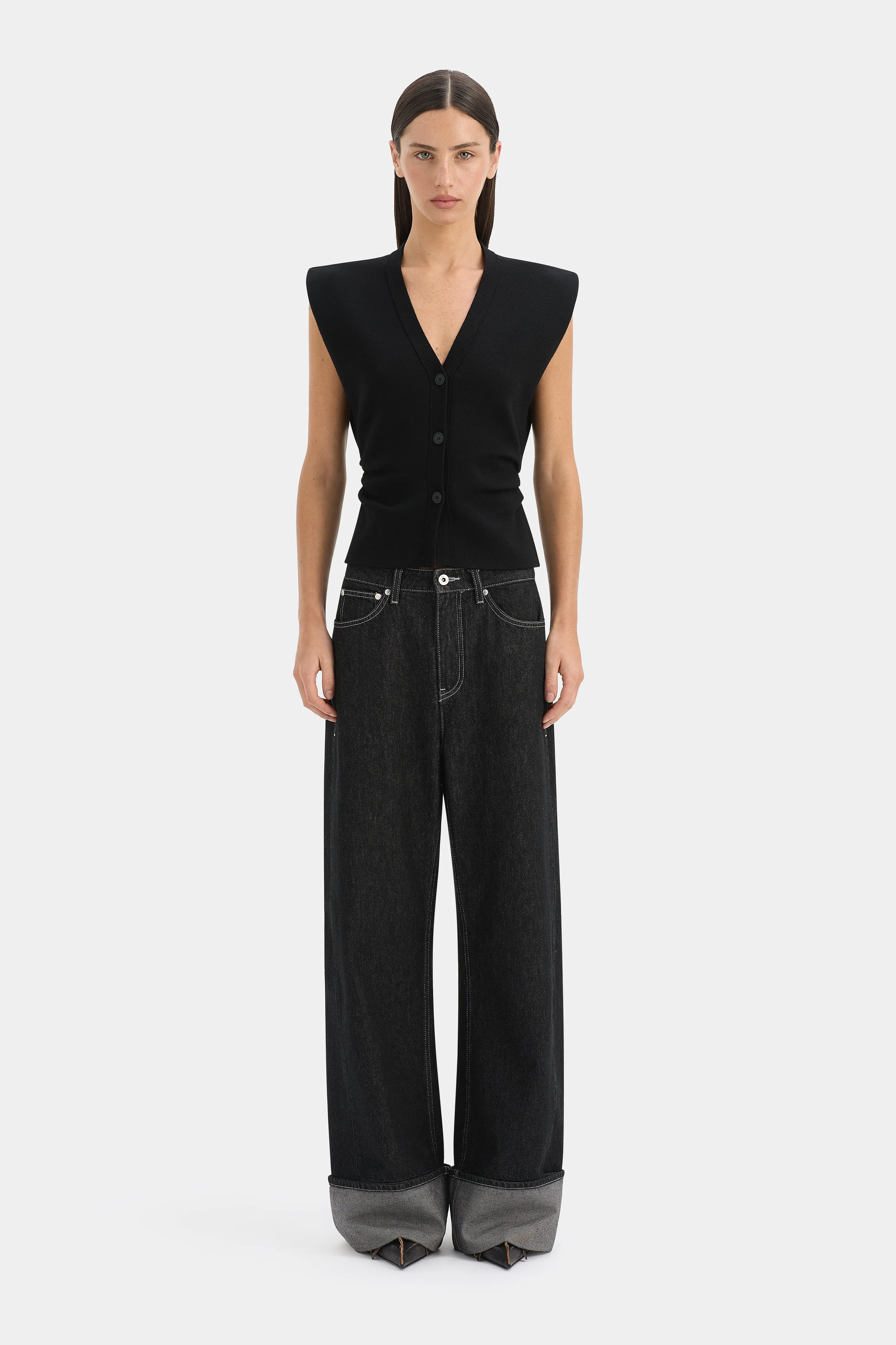 Ayana Gathered Vest sold by SIR the label product image thumbnail 2