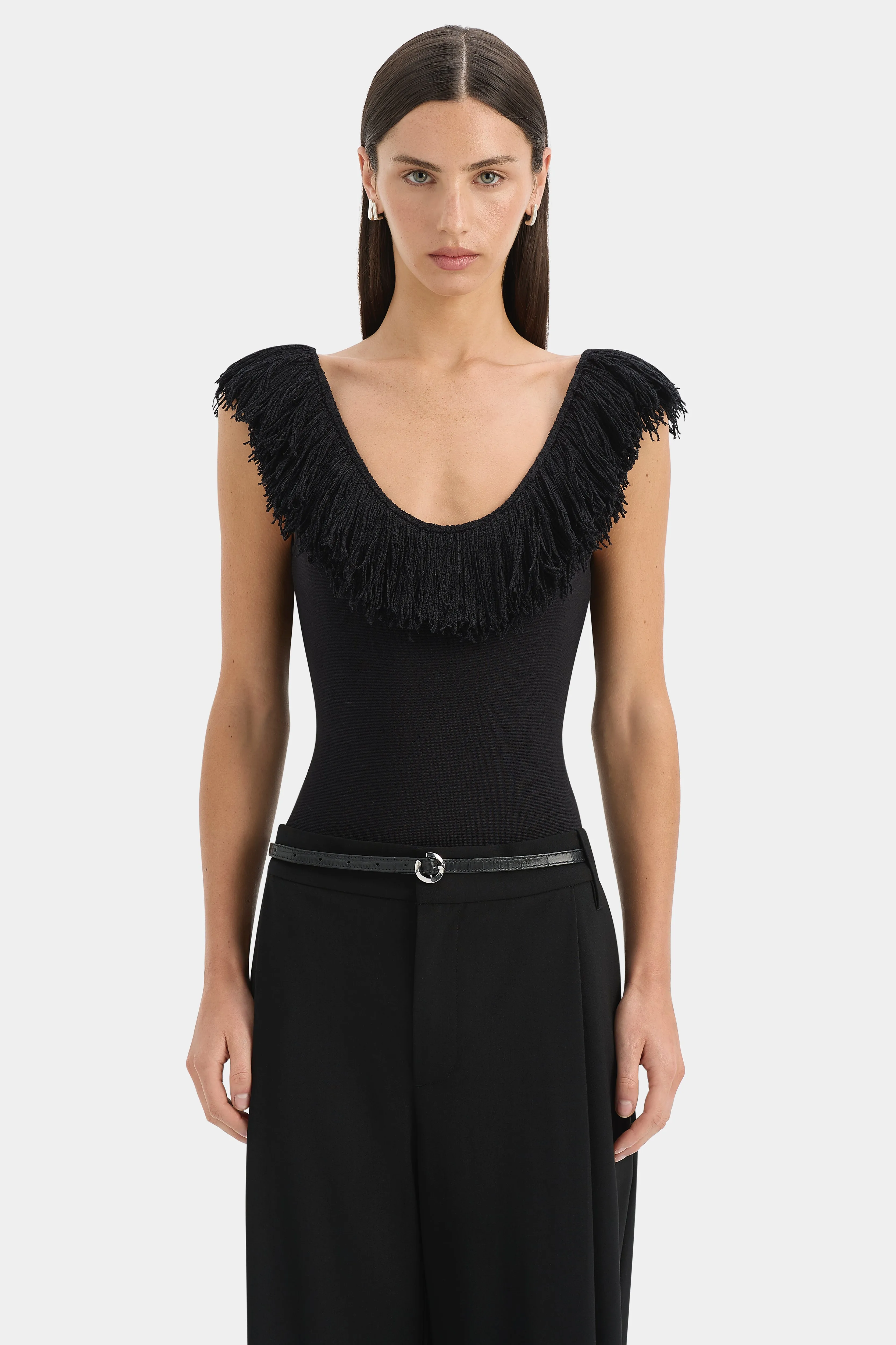Marcelline Fringe Bodysuit sold by SIR the label