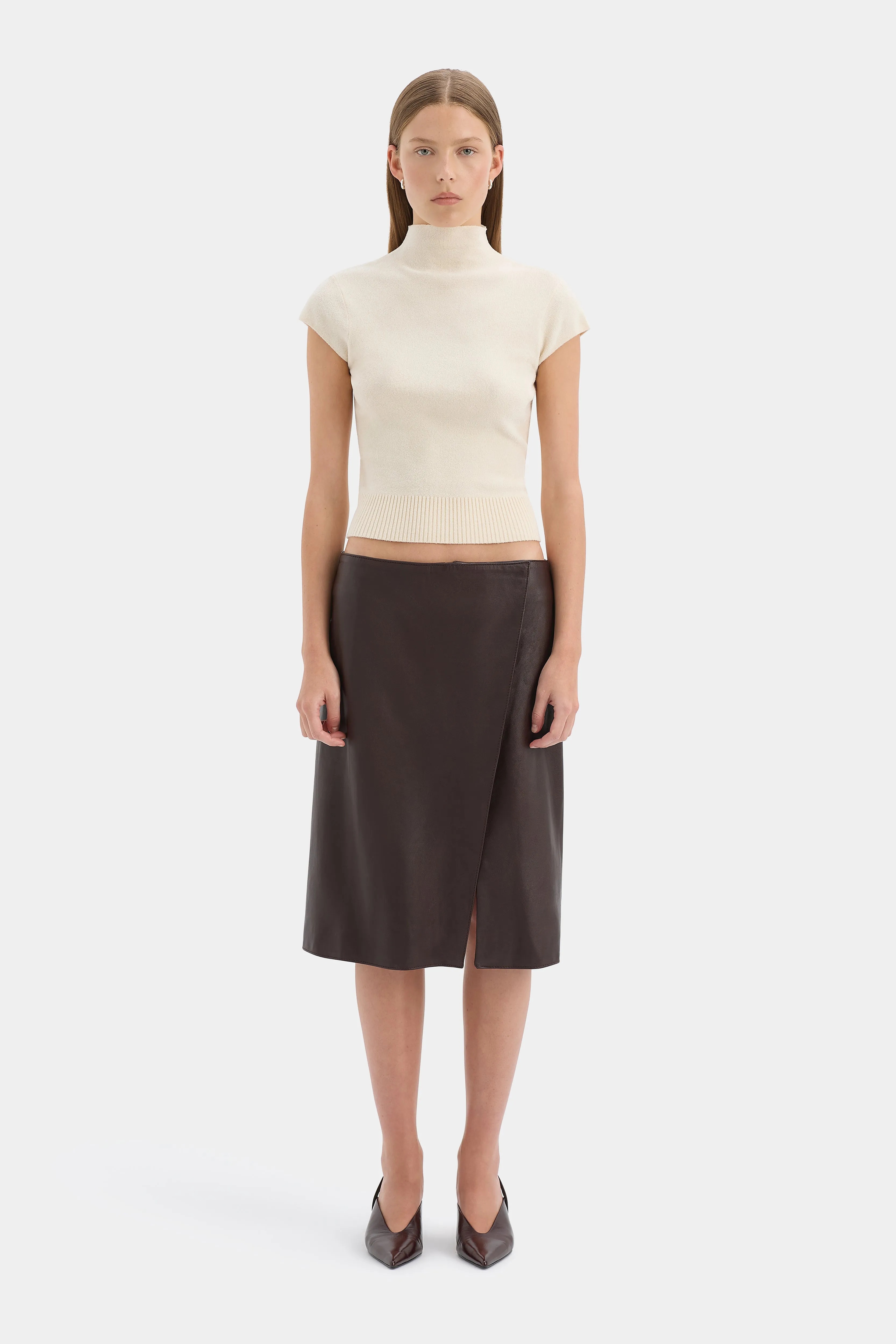 Tomi Wrap Midi Skirt sold by SIR the label