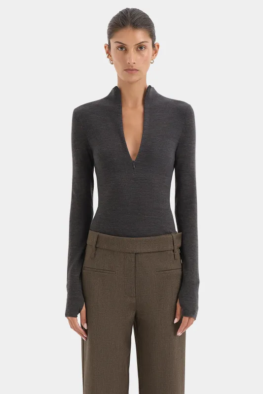 Mikkel Zip Long Sleeve Top made by SIR the label