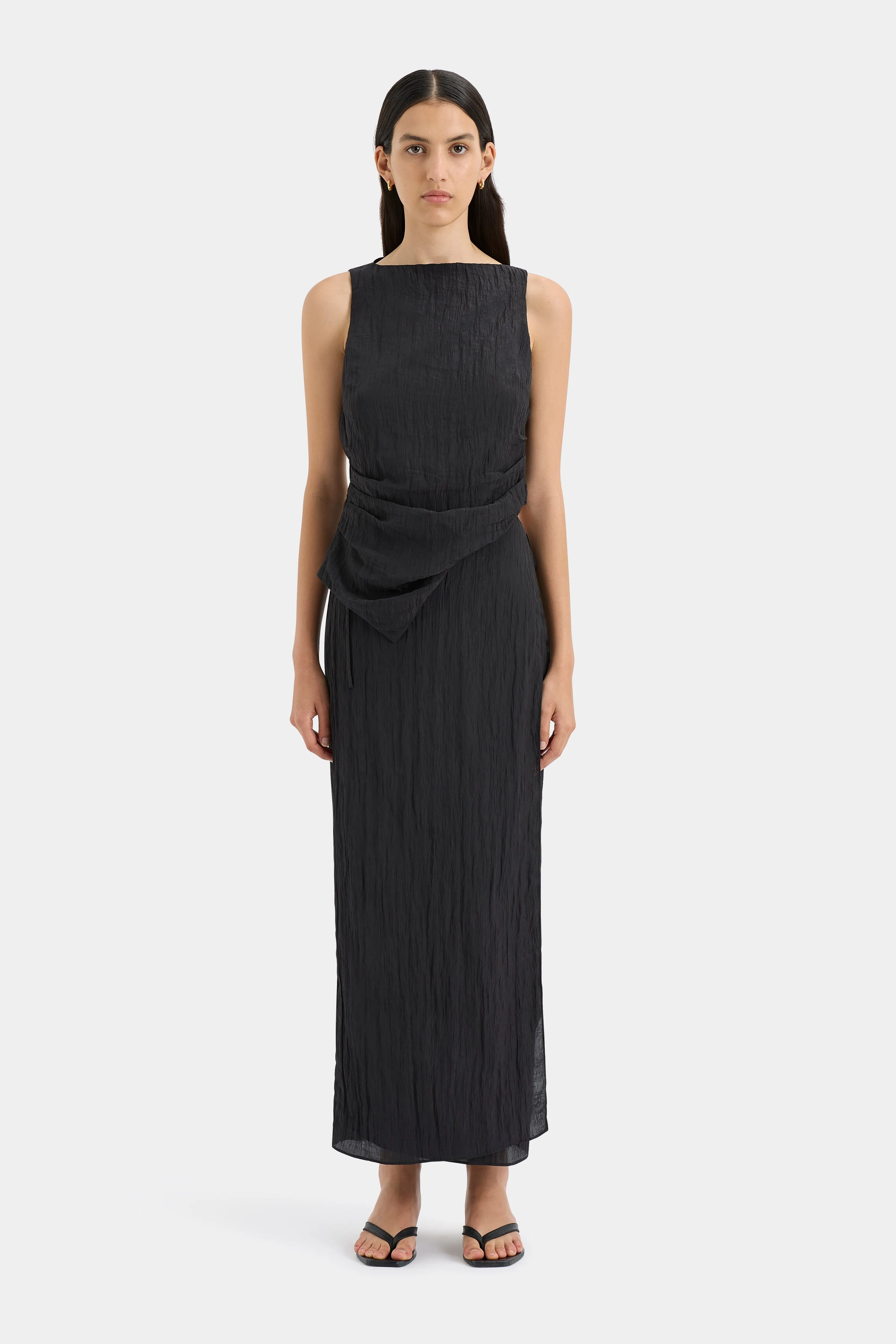 Ligera Wrap Midi Skirt sold by SIR the label