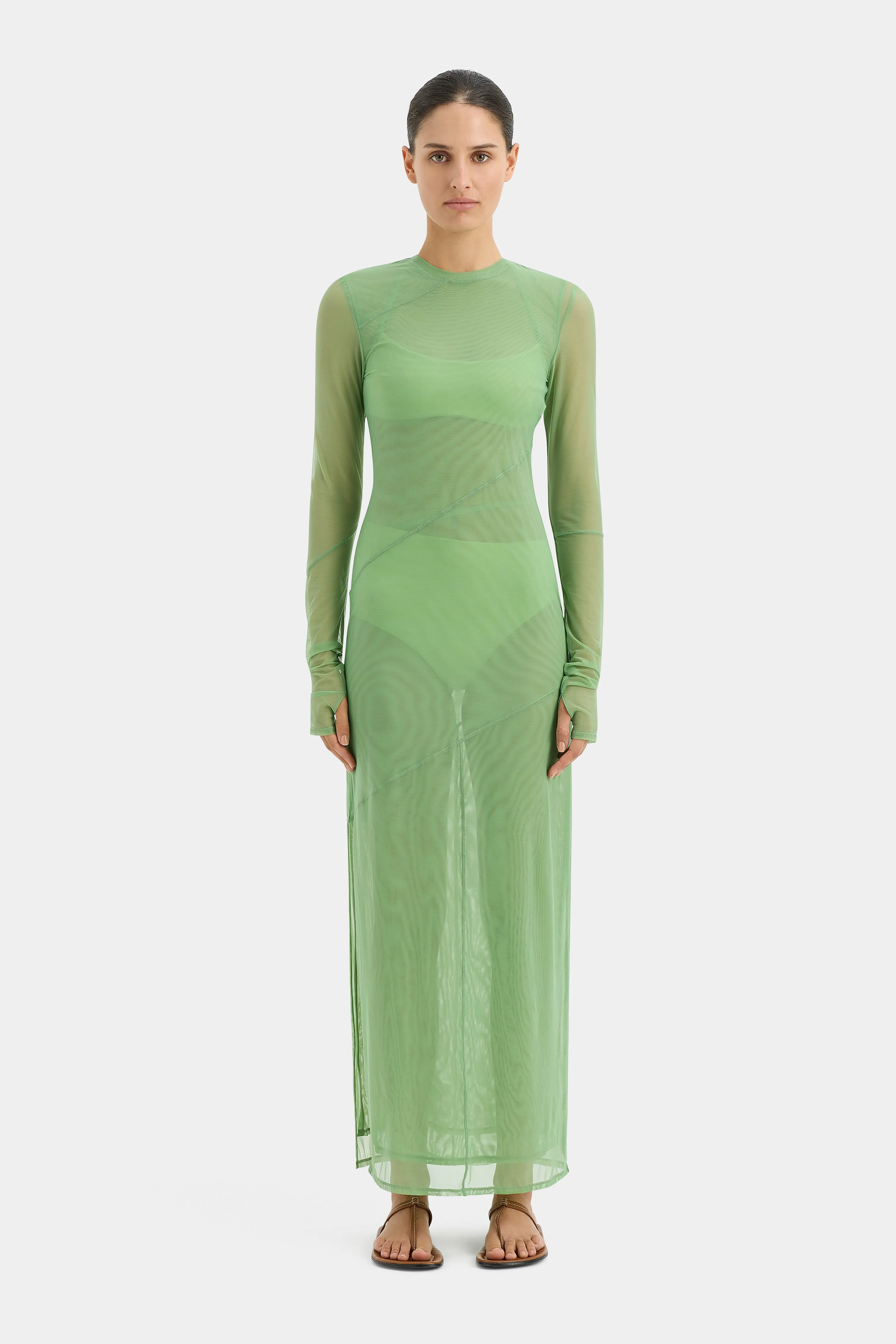 Jacques Mesh Panelled Midi Dress sold by SIR the label
