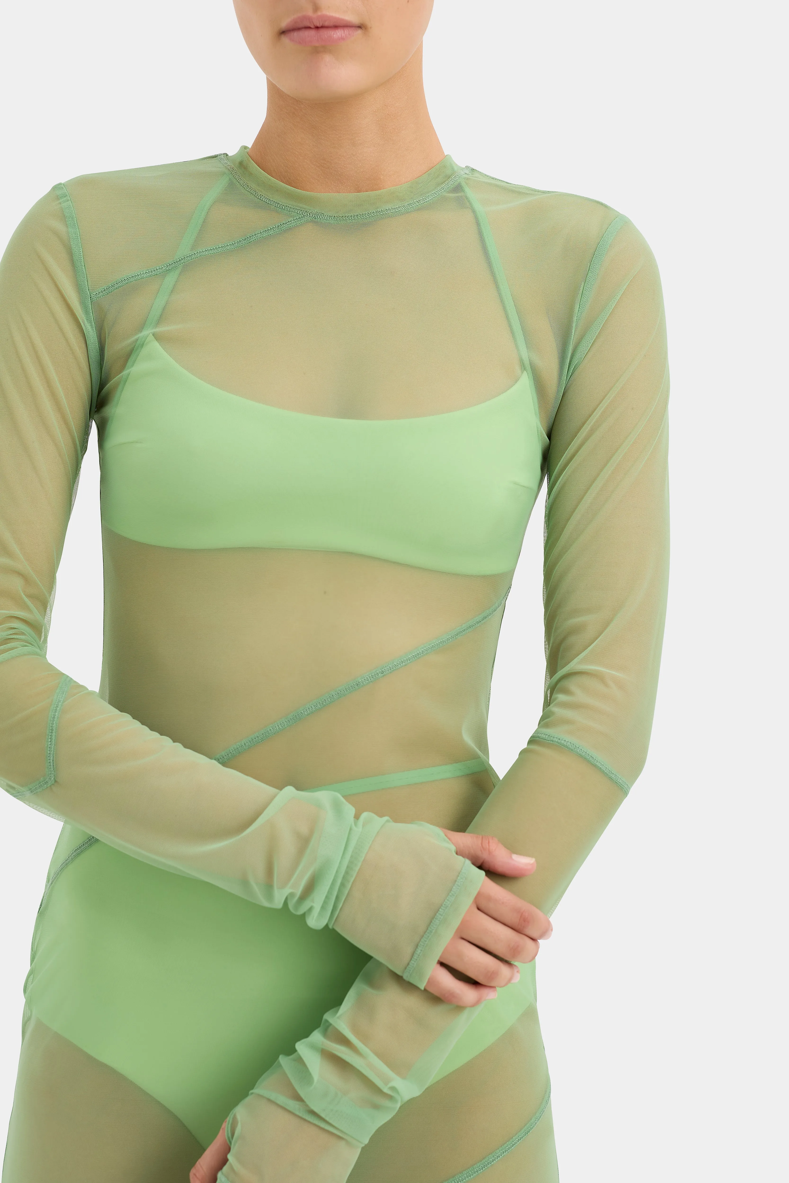 Jacques Mesh Panelled Midi Dress sold by SIR the label product image thumbnail 5