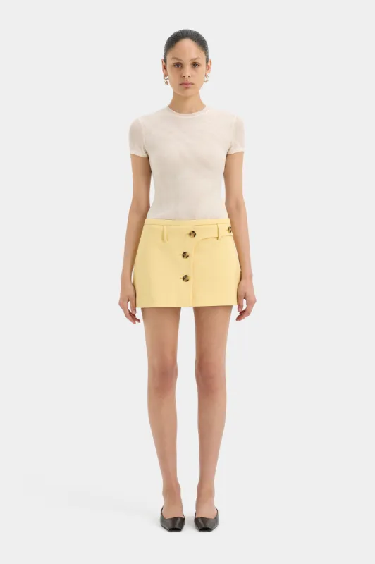 Sandrine Button Mini Skirt sold by SIR the label