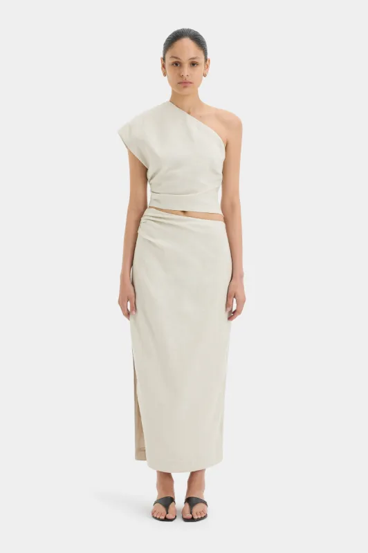 Affogato Asymmetric Midi Skirt sold by SIR the label