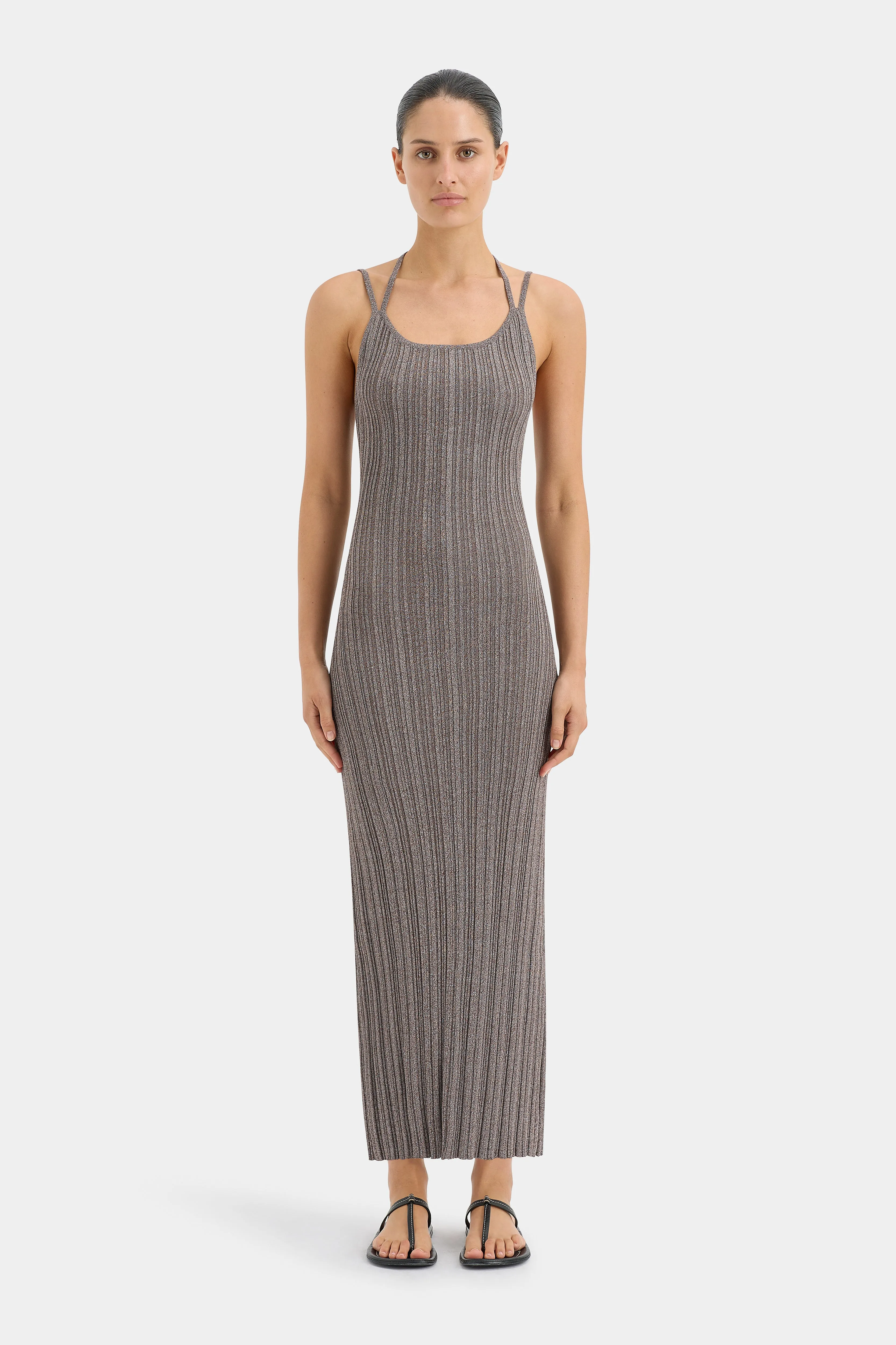 Impasto Ribbed Halter Maxi Dress sold by SIR the label
