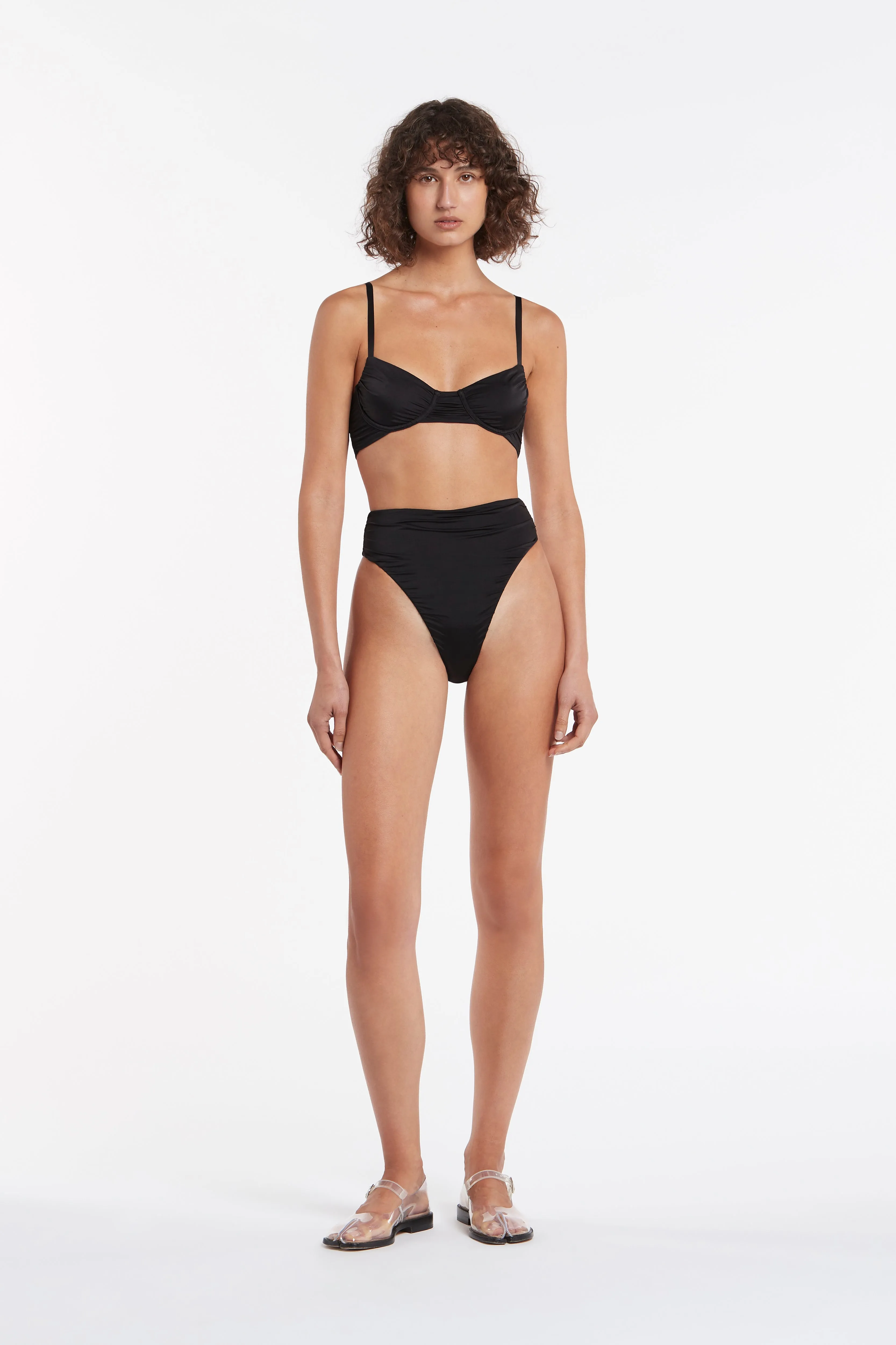 Eloi Ruched High Cut Brief sold by SIR the label