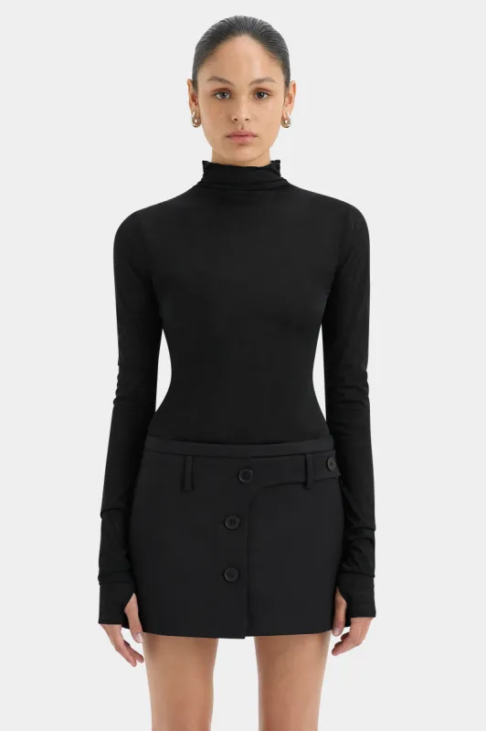 Sandrine Button Mini Skirt sold by SIR the label