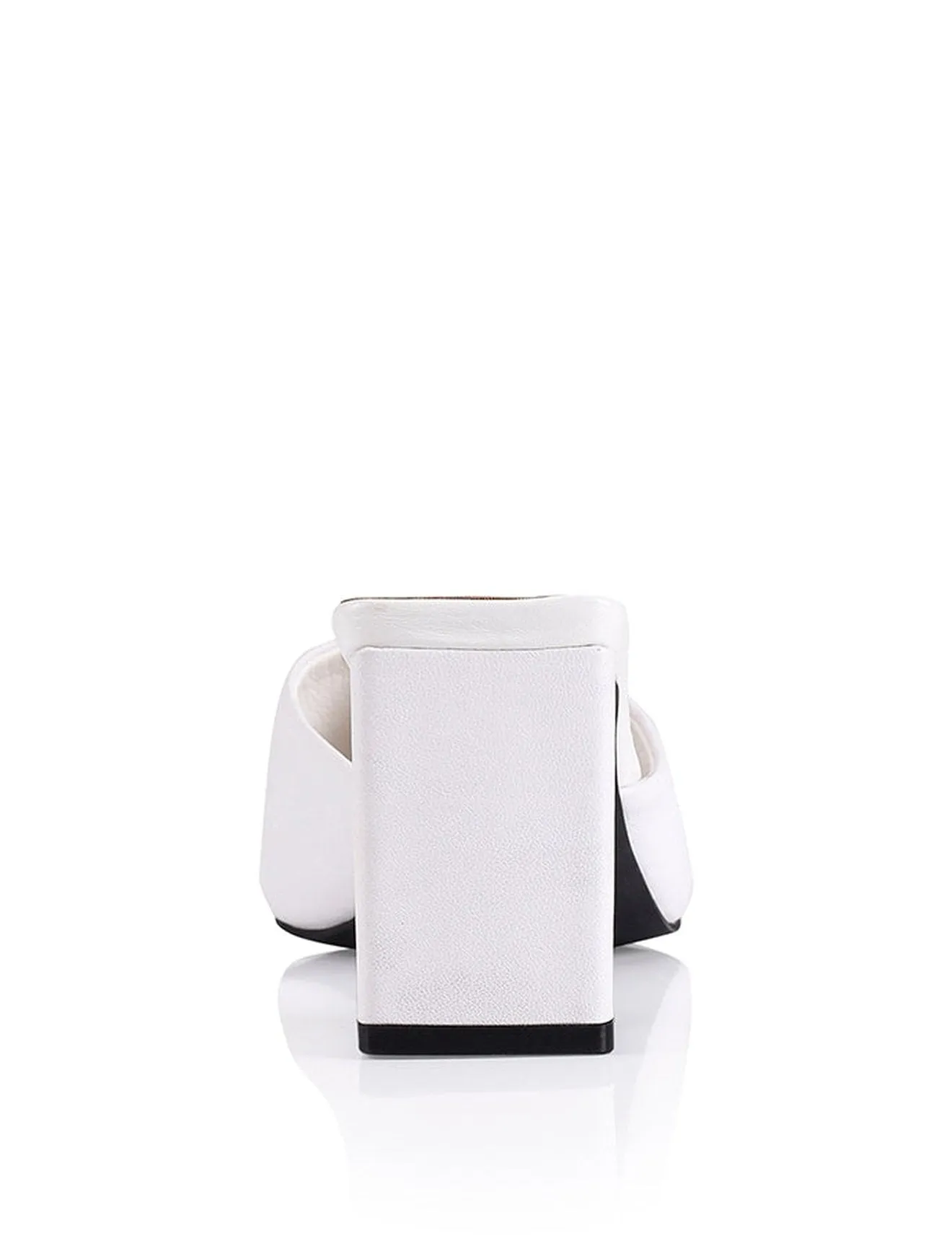 Teepee Block Heel Mules - White Leather sold by Siren Shoes product image thumbnail 3