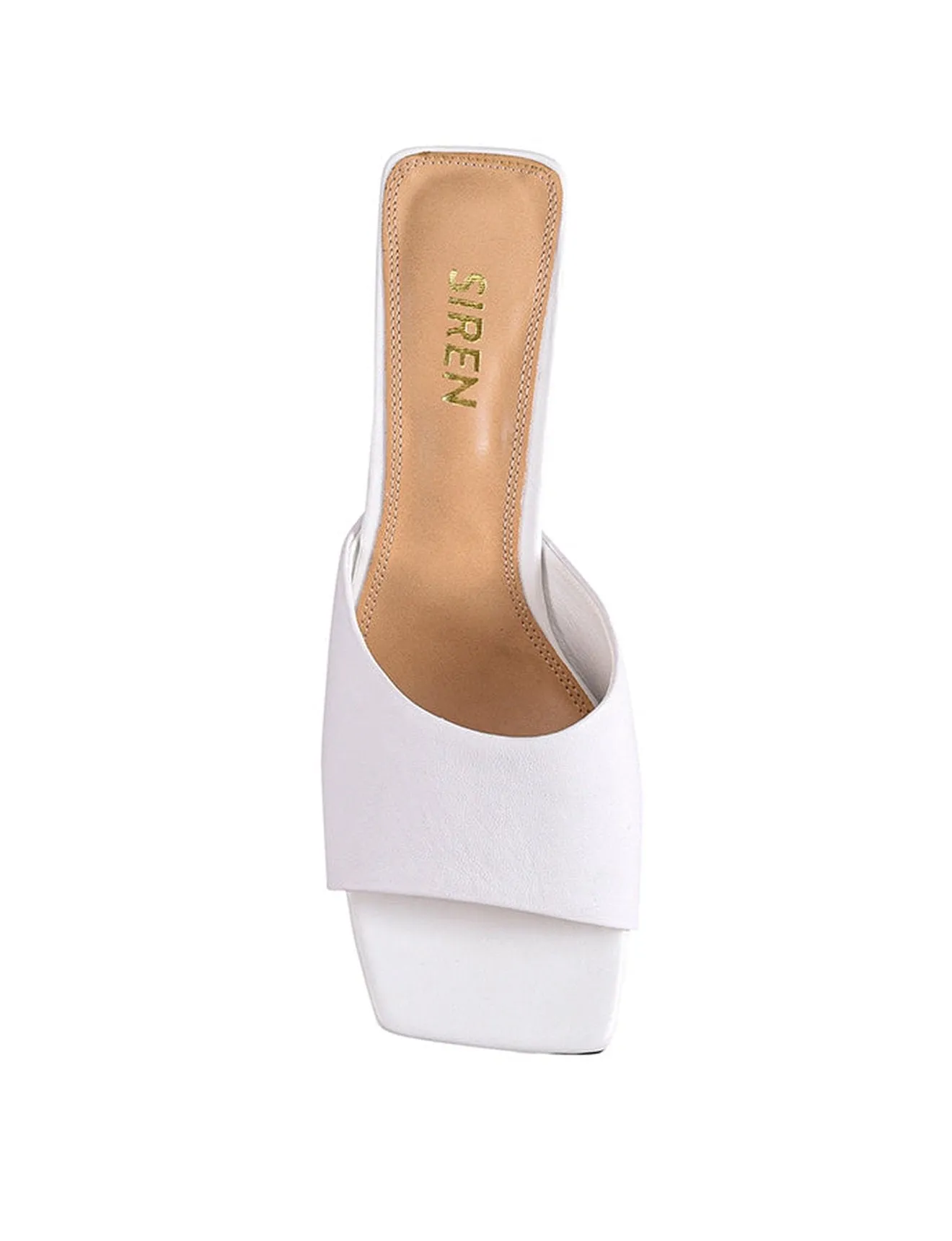 Teepee Block Heel Mules - White Leather sold by Siren Shoes product image thumbnail 4