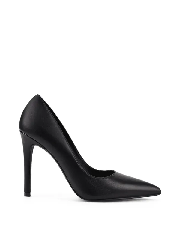 Circa Stiletto Pumps - Black Leather sold by Siren Shoes