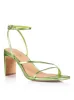 Kandice Block Heel Sandals - Lime Green Metallic Leather sold by Siren Shoes