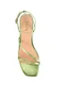 Kandice Block Heel Sandals - Lime Green Metallic Leather sold by Siren Shoes