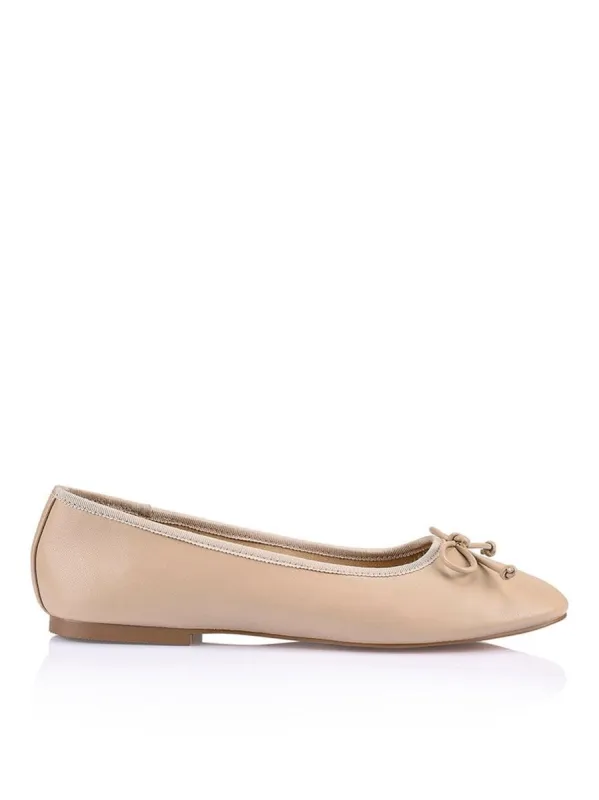 Ballet Flats - Nude Leather sold by Siren Shoes