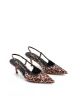 Yohana Heeled Slingback - Leopard Satin sold by Siren Shoes