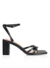 Tessie Block Heel Sandals - Black Leather sold by Siren Shoes