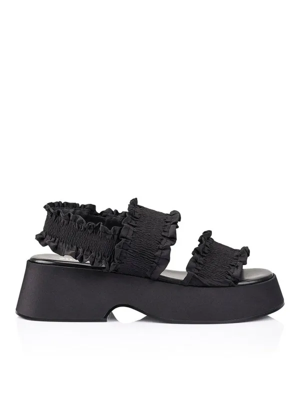 Scarlet Flatform Sandals - Black sold by Siren Shoes