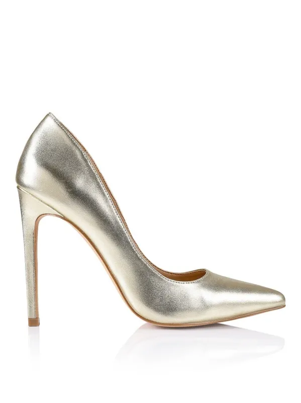 Anabelle Stiletto Pumps - Soft Gold Leather sold by Siren Shoes