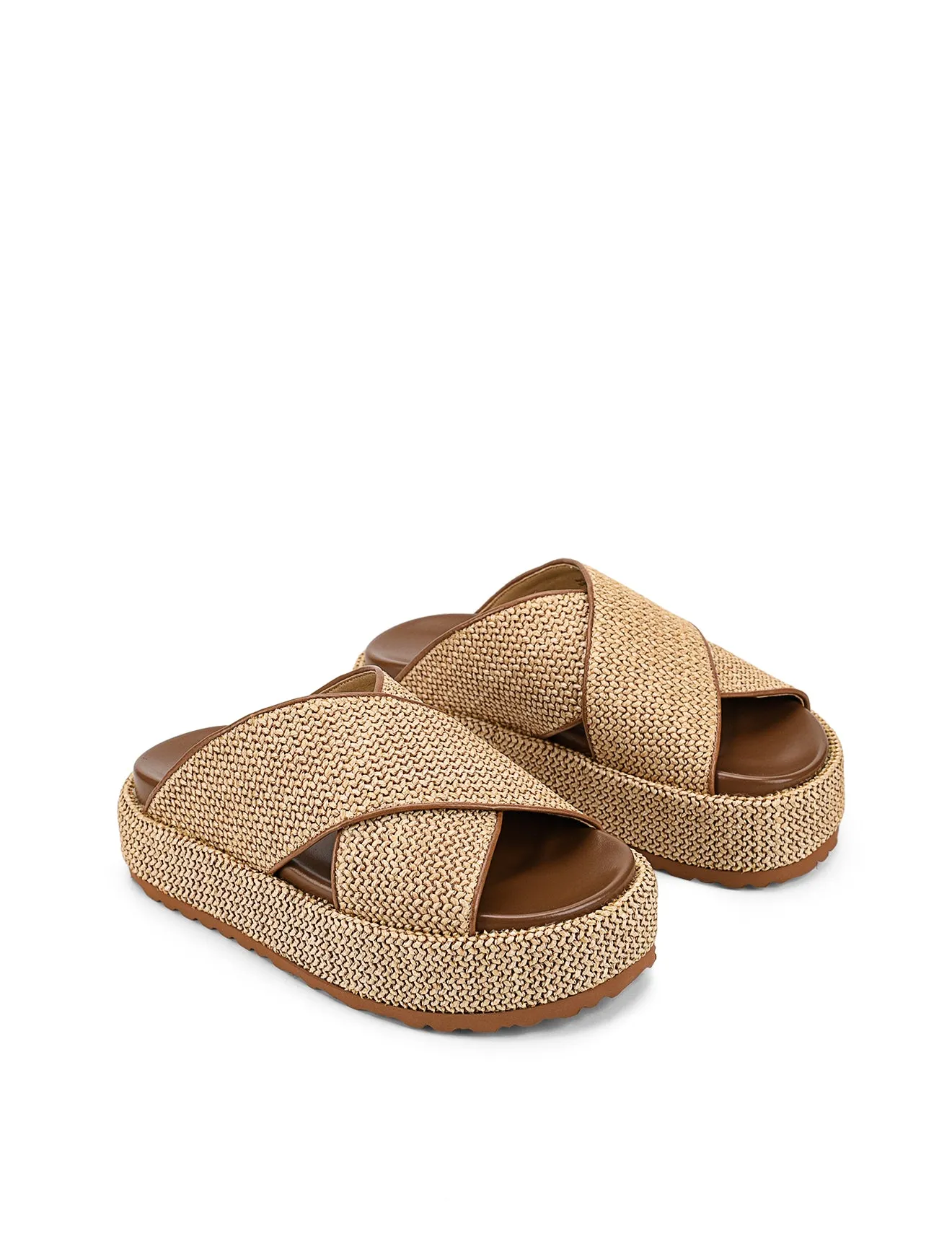 April Flatform Sandals - Natural Weave & Tan sold by Siren Shoes product image thumbnail 2