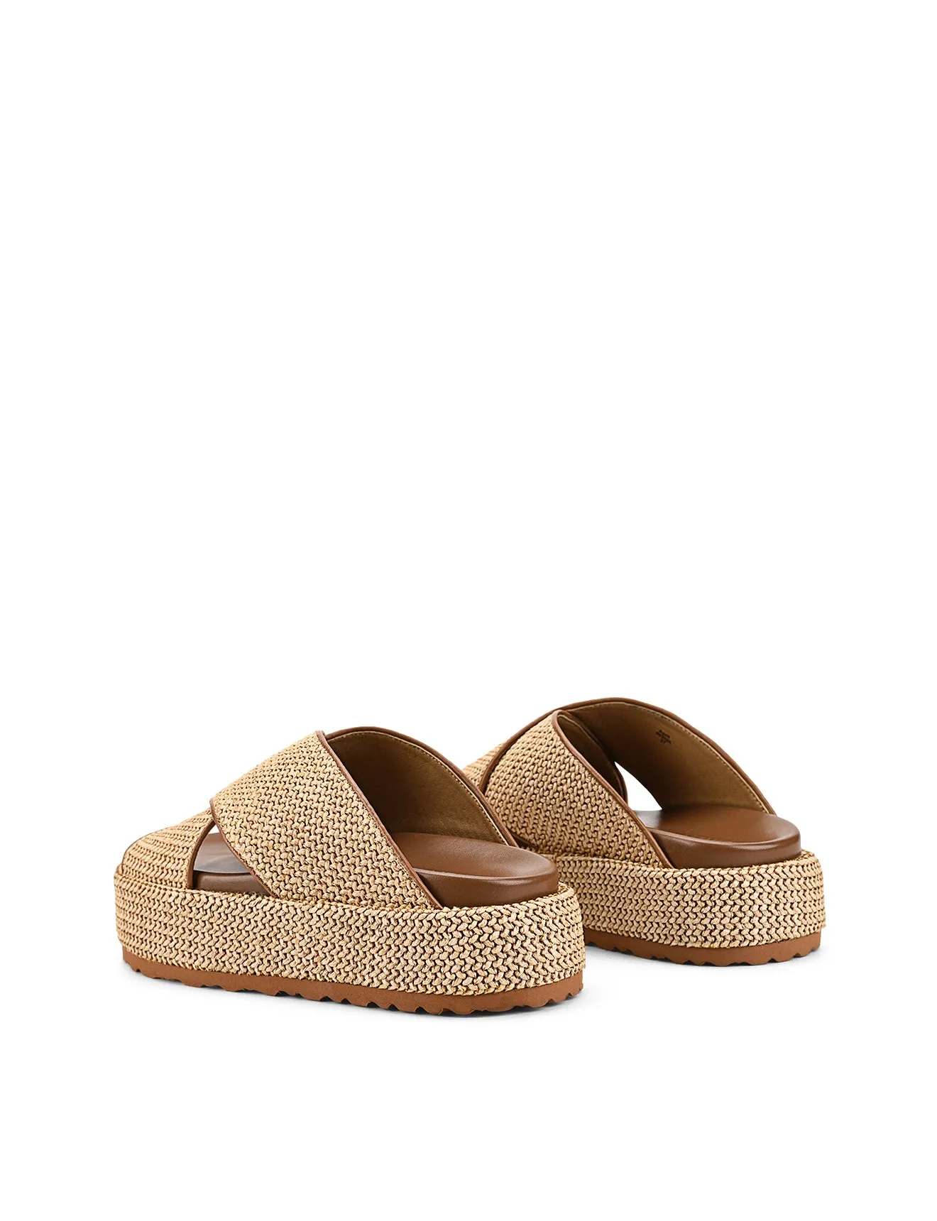 April Flatform Sandals - Natural Weave & Tan sold by Siren Shoes product image thumbnail 4
