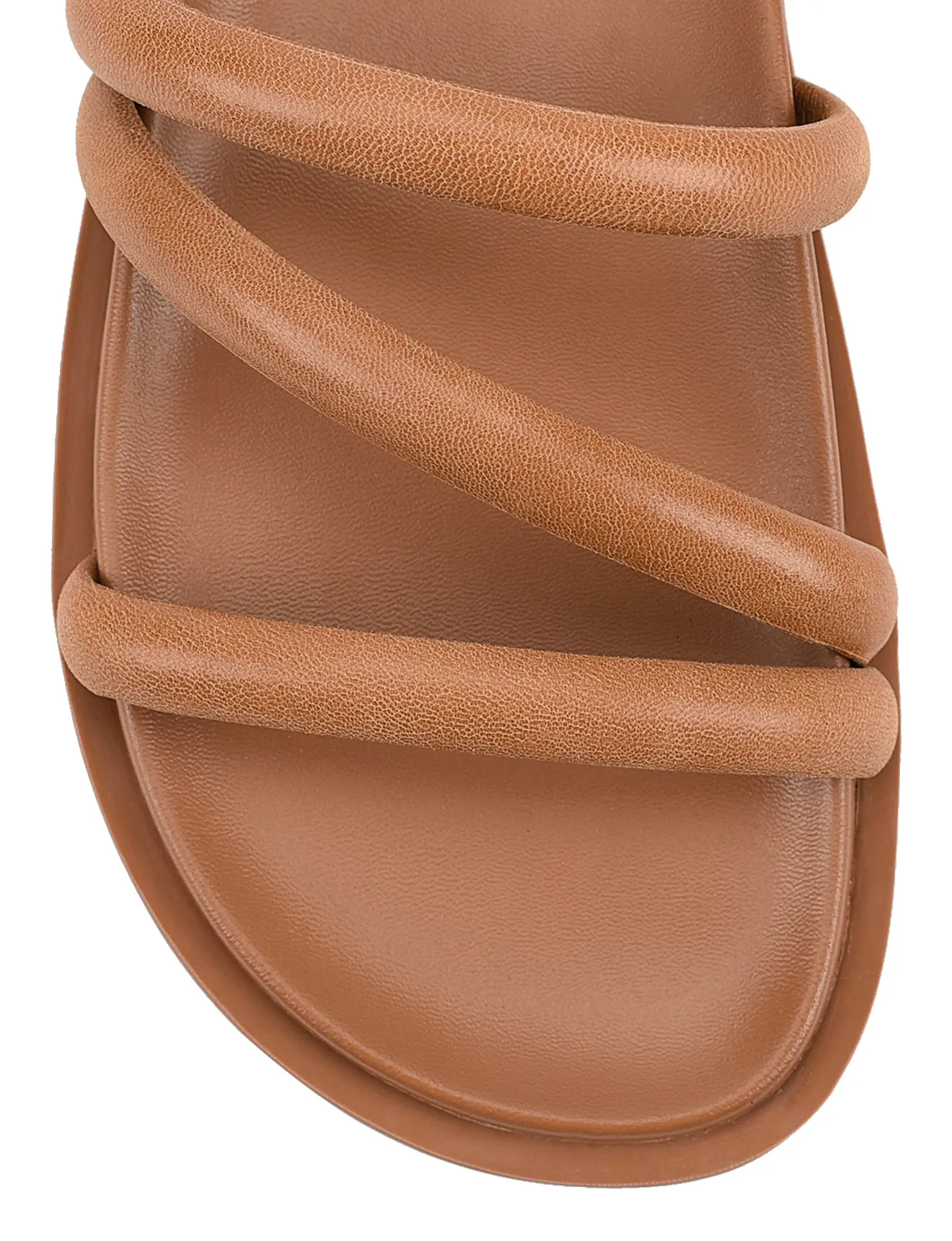 Lane Strappy Footbed Slides - Tan Leather sold by Siren Shoes product image thumbnail 4