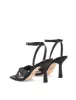 Spring Knot Sandals - Black Satin sold by Siren Shoes