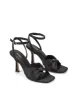 Spring Knot Sandals - Black Satin sold by Siren Shoes