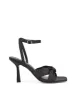 Spring Knot Sandals - Black Satin sold by Siren Shoes