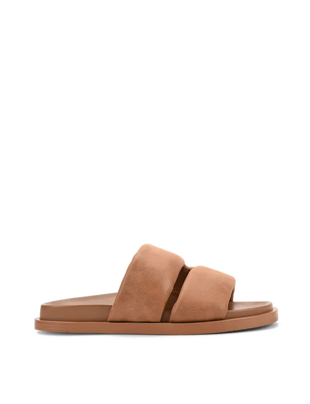 Lacey Footbed Sandals - Tan Leather sold by Siren Shoes