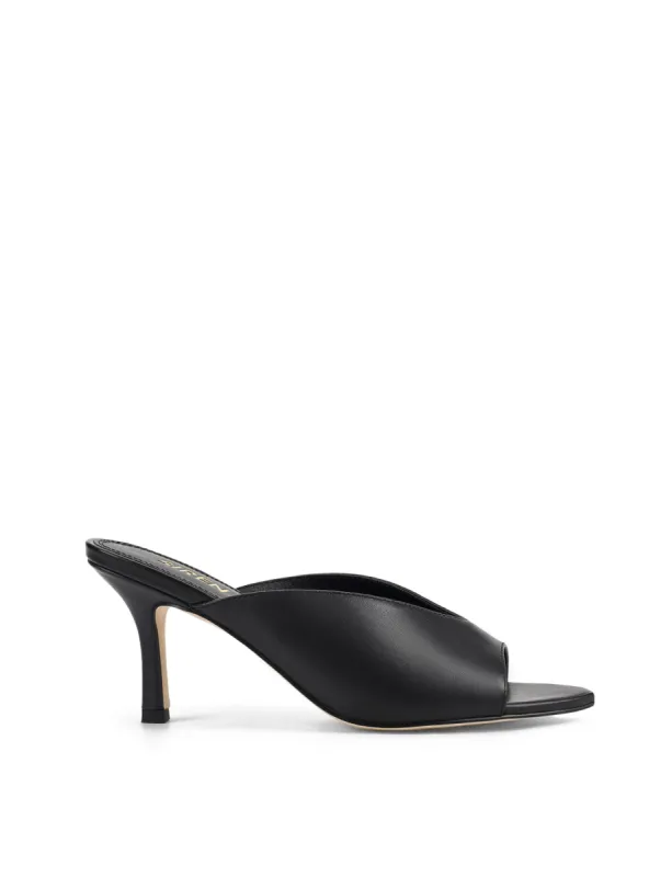 Mabel Point Toe Mules - Black Leather sold by Siren Shoes