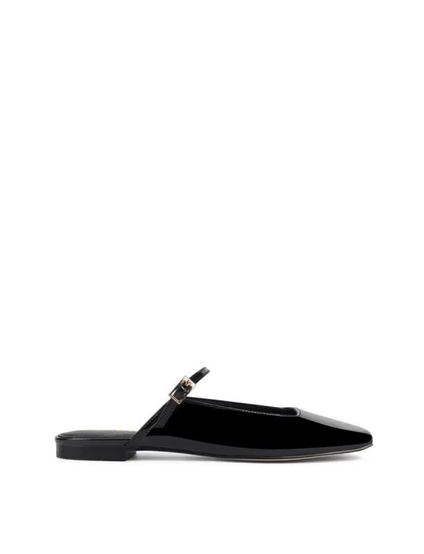 Xanthe Mary Jane Mules - Black Patent Leather sold by Siren Shoes