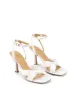 Spring Knot Sandals - Ivory White Satin sold by Siren Shoes