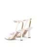 Spring Knot Sandals - Ivory White Satin sold by Siren Shoes