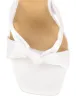 Spring Knot Sandals - Ivory White Satin sold by Siren Shoes