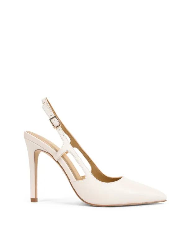 Cipriani Stiletto Pump - Chalk White Leather sold by Siren Shoes