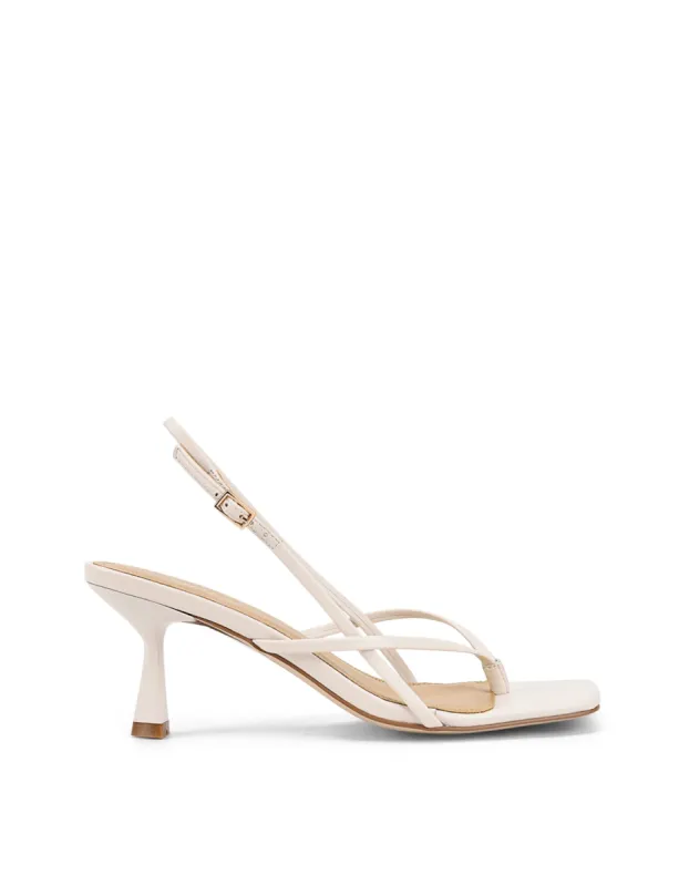 Santorini Strappy Thong Sandal - Chalk White Leather sold by Siren Shoes