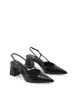 Yasmine Slingback Heels - Black Croc Leather sold by Siren Shoes