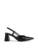 Yasmine Slingback Heels - Black Croc Leather sold by Siren Shoes