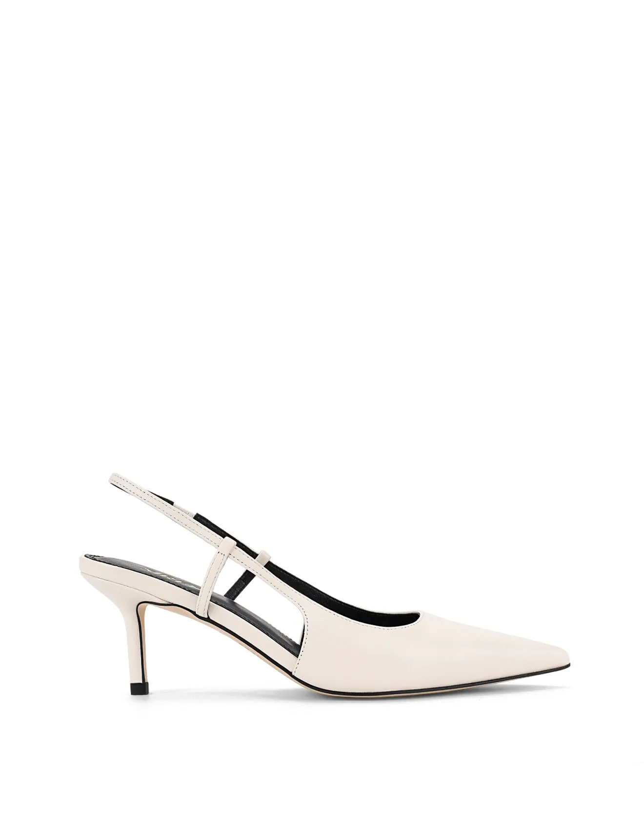 Yohana Heeled Slingback - Chalk White Leather sold by Siren Shoes