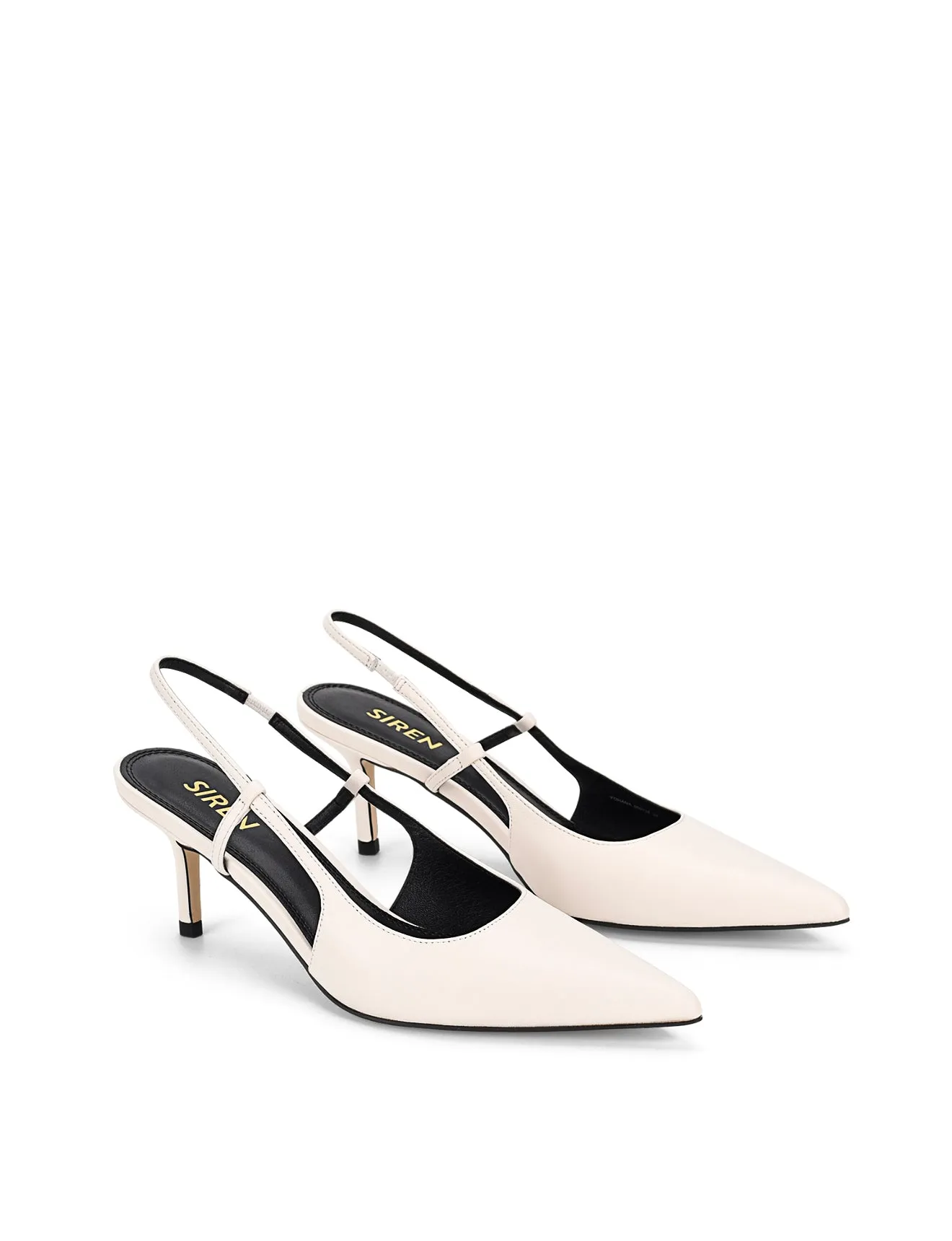 Yohana Heeled Slingback - Chalk White Leather sold by Siren Shoes product image thumbnail 2