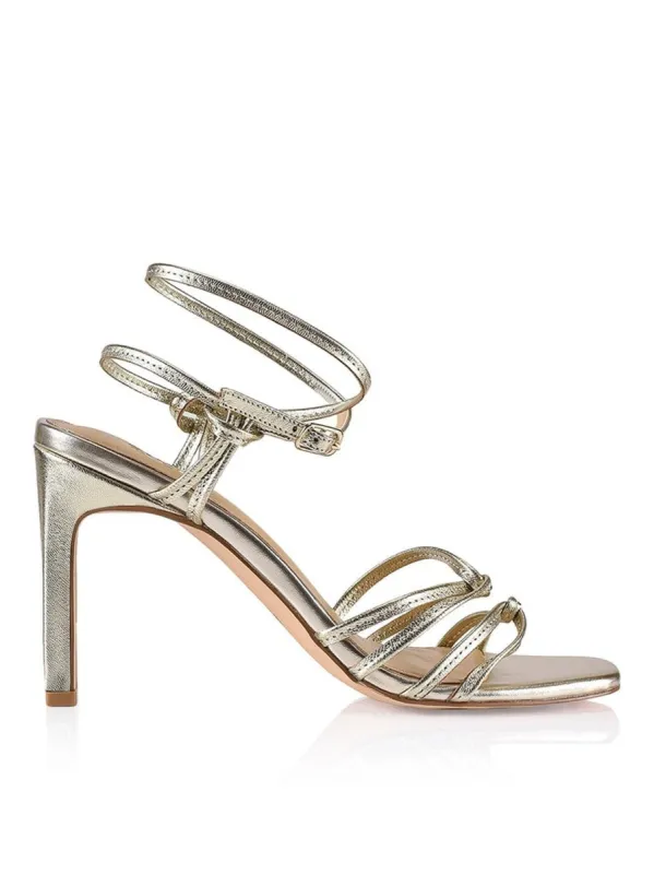 Kalista Block Heel Sandals - Soft Gold Leather sold by Siren Shoes