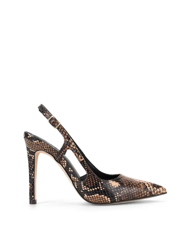 Cipriani Stiletto Pump - Brown Snake Leather sold by Siren Shoes