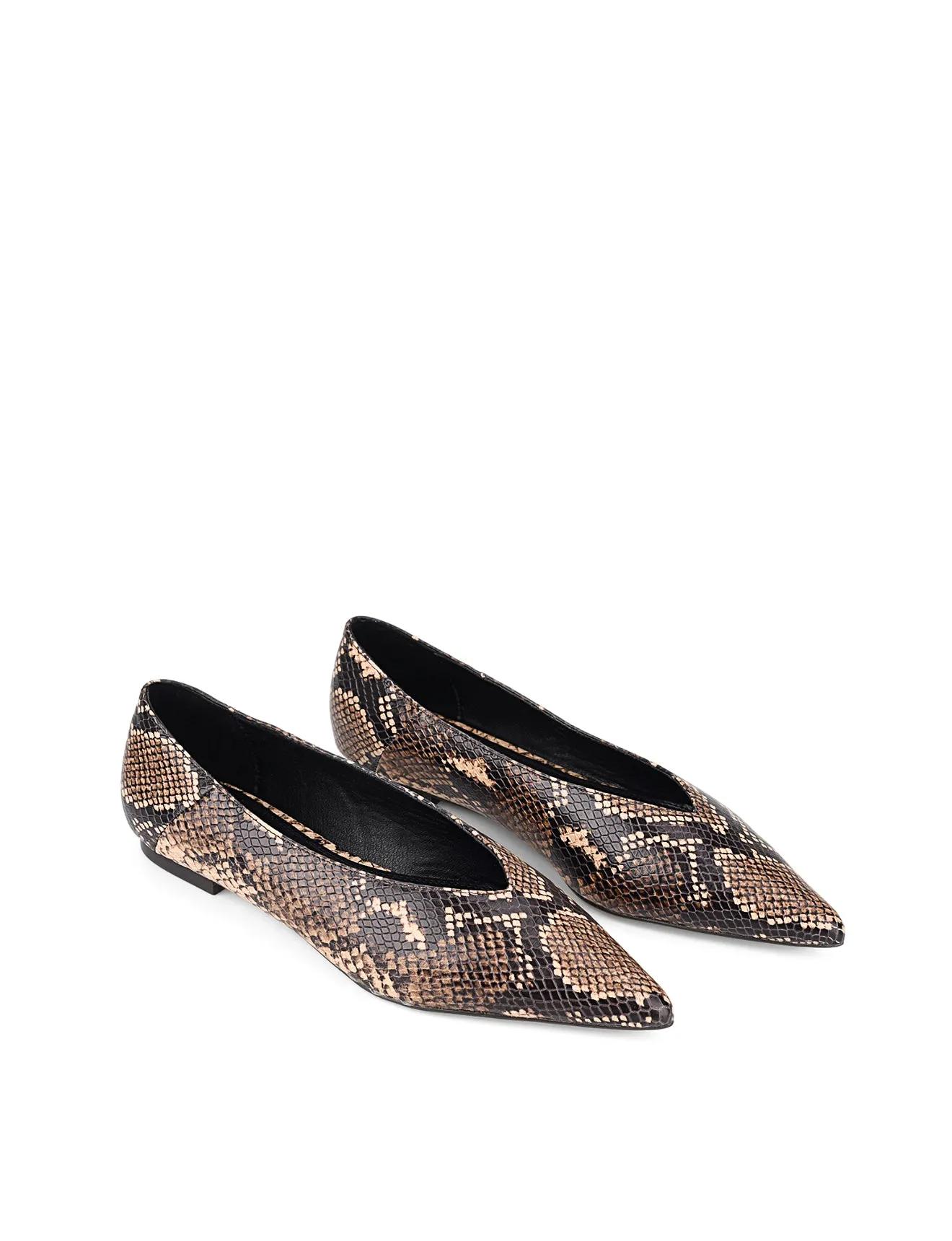 Locke Flat Pumps - Brown Snake Leather sold by Siren Shoes product image thumbnail 2