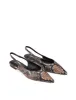 Lorie Slingback Flats - Brown Snake Leather sold by Siren Shoes