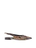 Lorie Slingback Flats - Brown Snake Leather sold by Siren Shoes