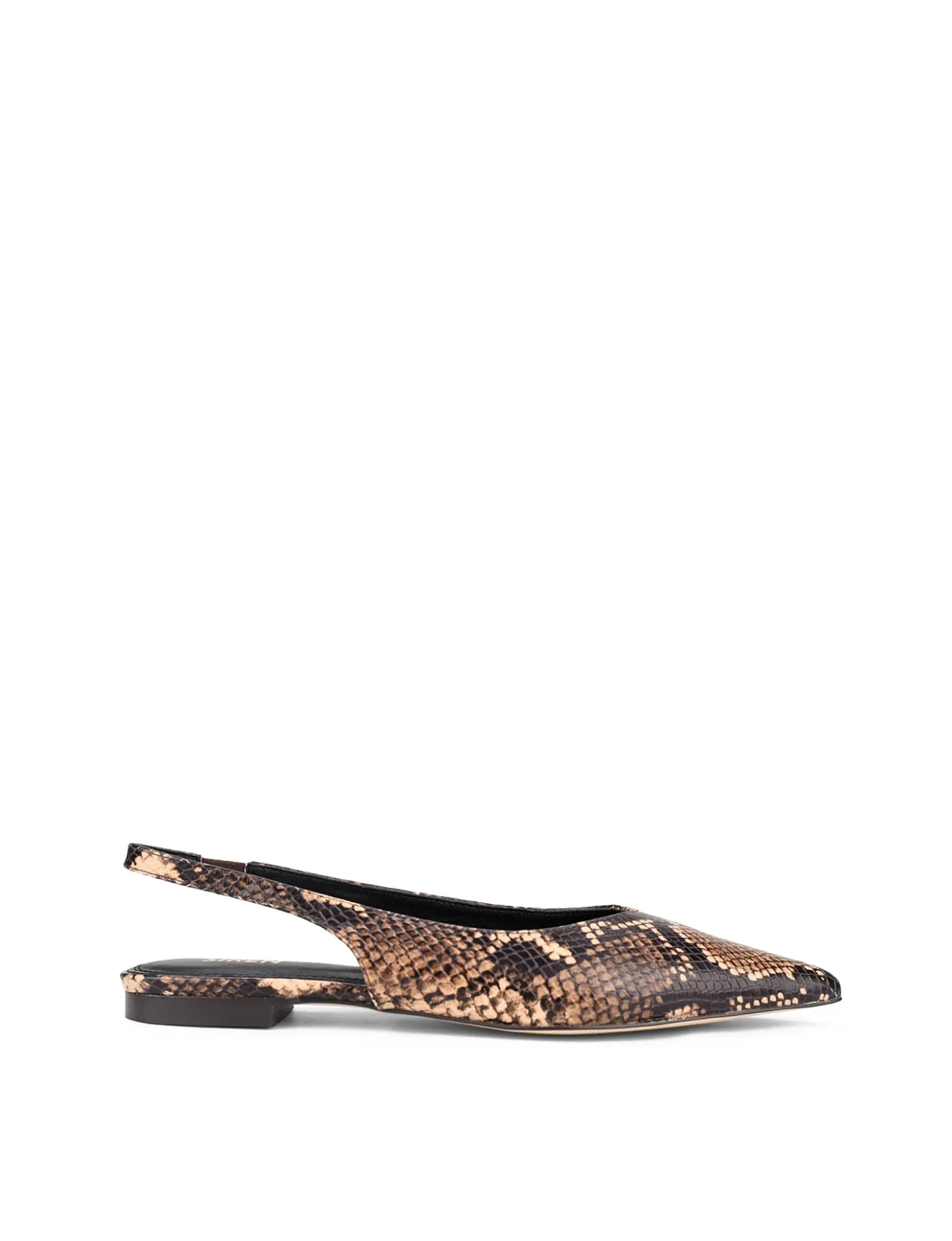 Lorie Slingback Flats - Brown Snake Leather sold by Siren Shoes