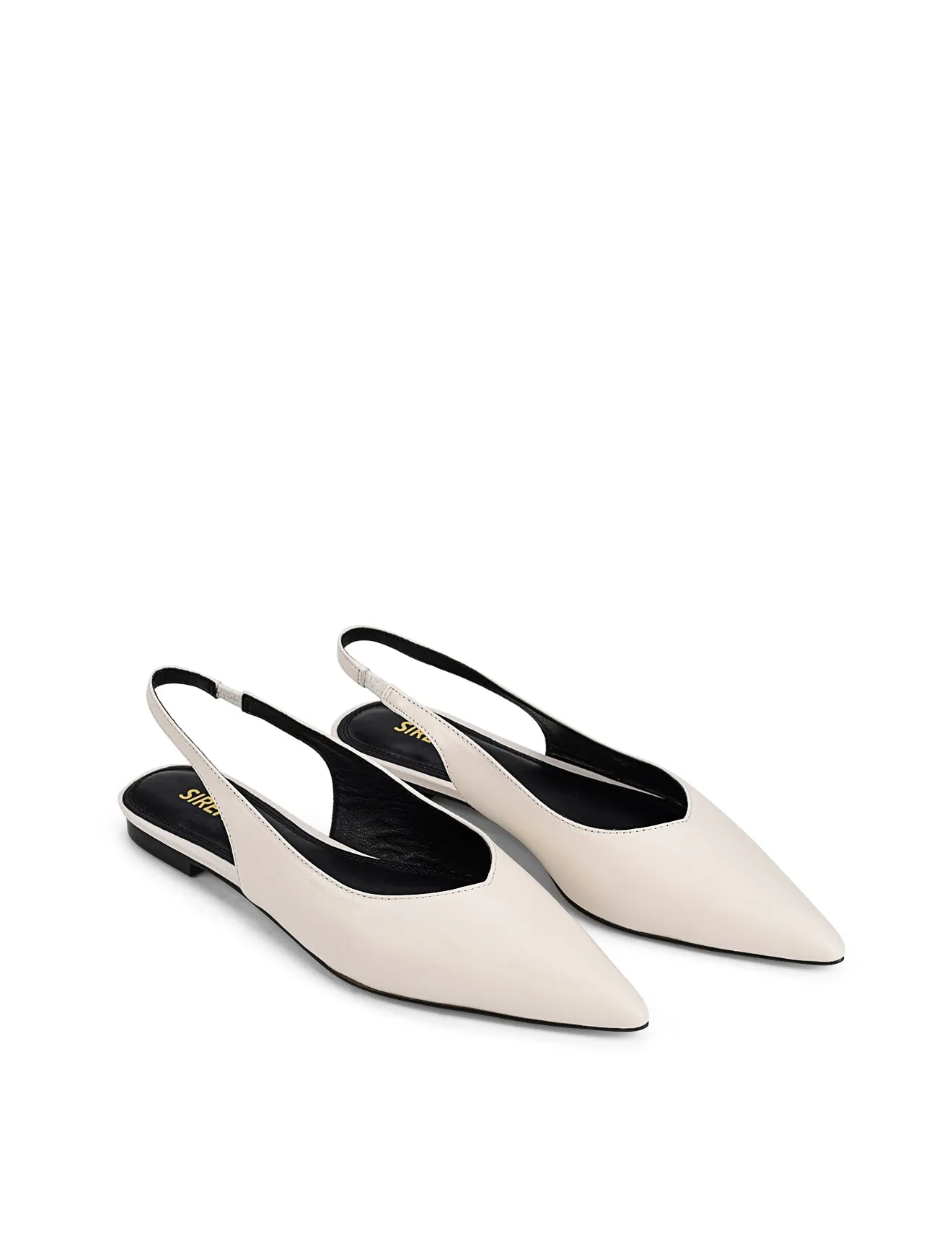 Lorie Slingback Flats - Chalk White Leather sold by Siren Shoes product image thumbnail 2