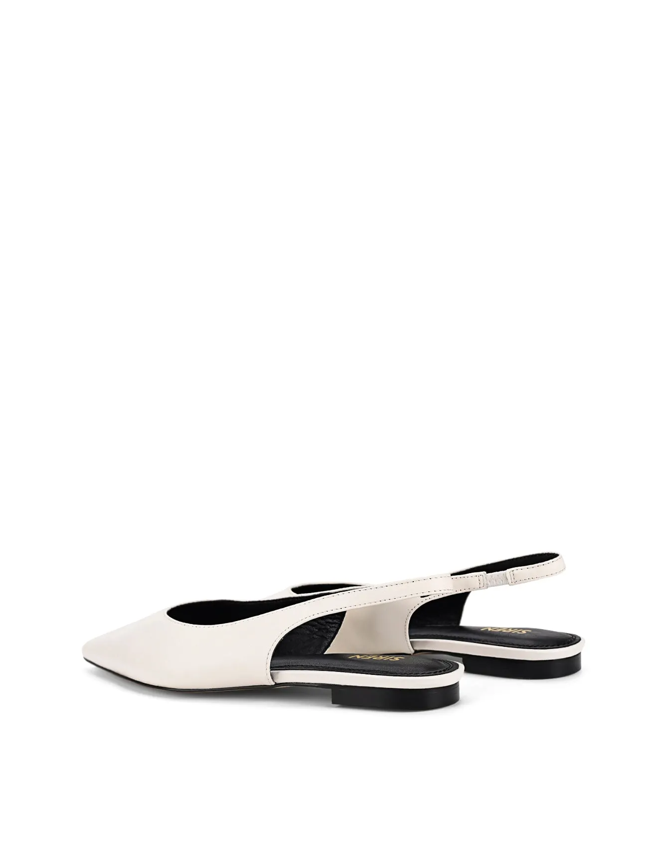 Lorie Slingback Flats - Chalk White Leather sold by Siren Shoes product image thumbnail 3