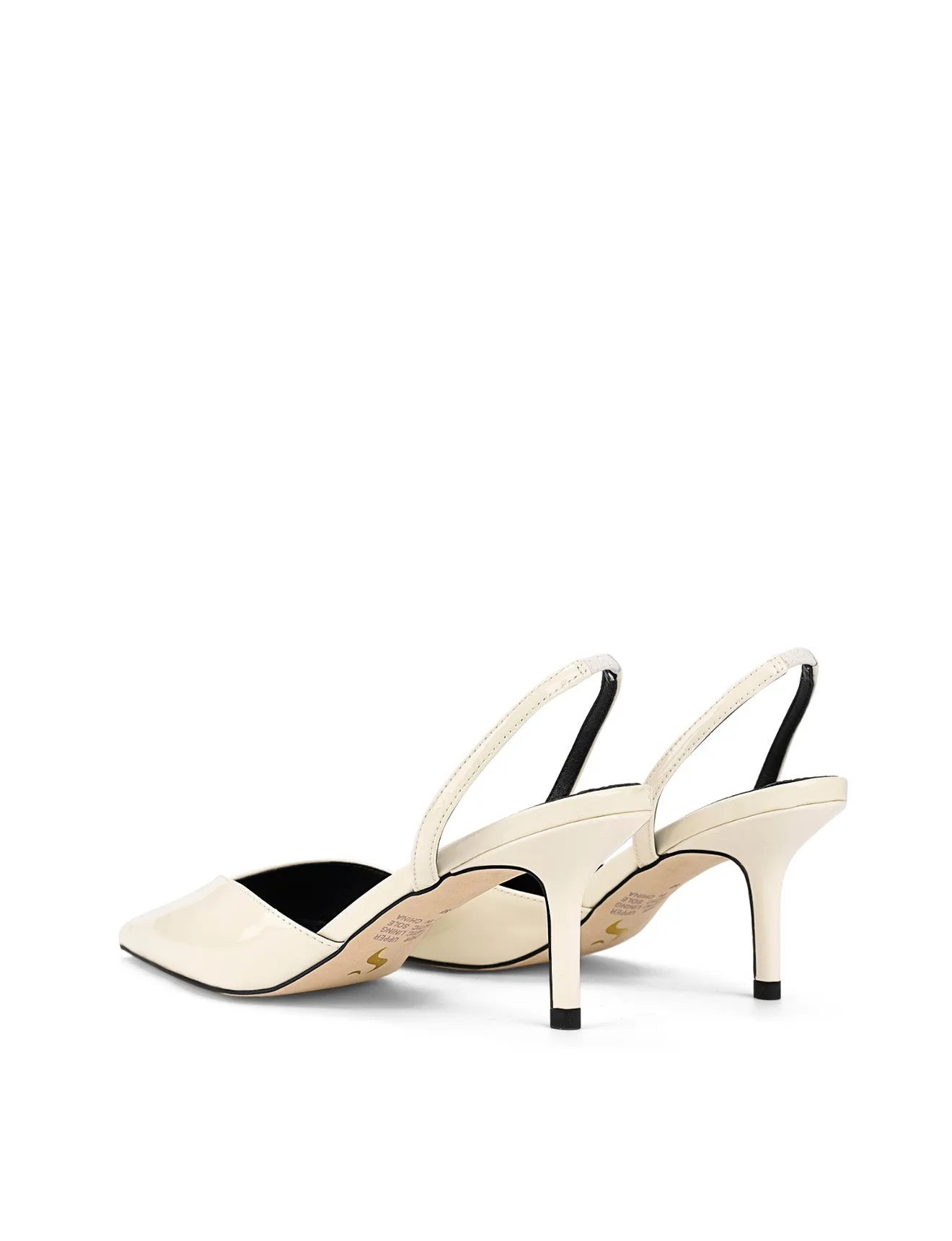 Yoco Slingback Kitten Heels - Chalk White Patent Leather sold by Siren Shoes product image thumbnail 3