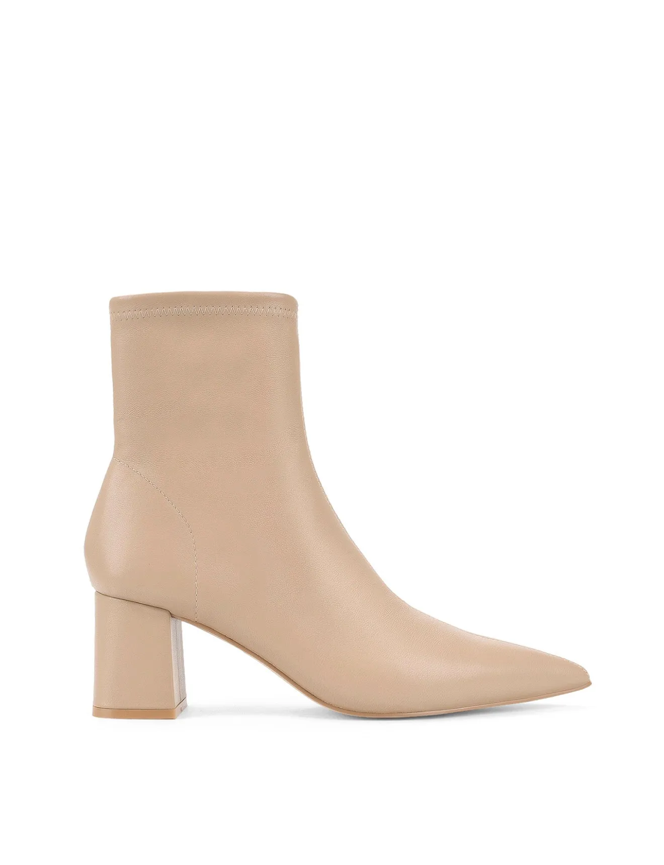 Yanet Ankle Boots - Nude Stretch Leather sold by Siren Shoes